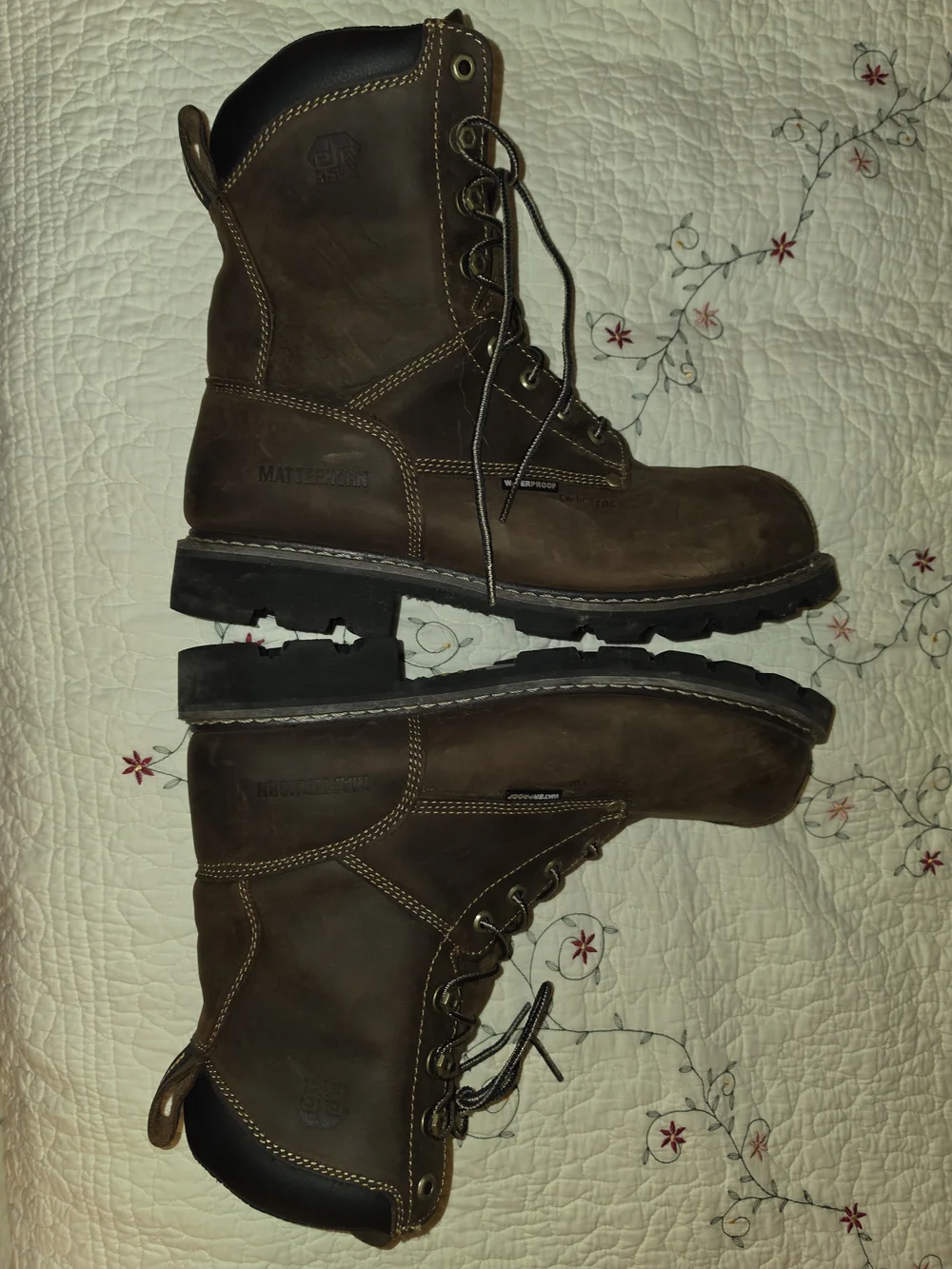 Matterhorn Carolina Brown Leather Safety Toe Work Boots - Men 13M